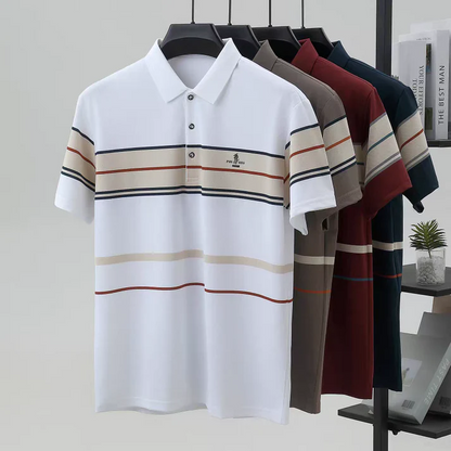 Ravicos Premium Maroon Striped Polo T-Shirt | Men's Cotton Regular Fit Half Sleeve Polo